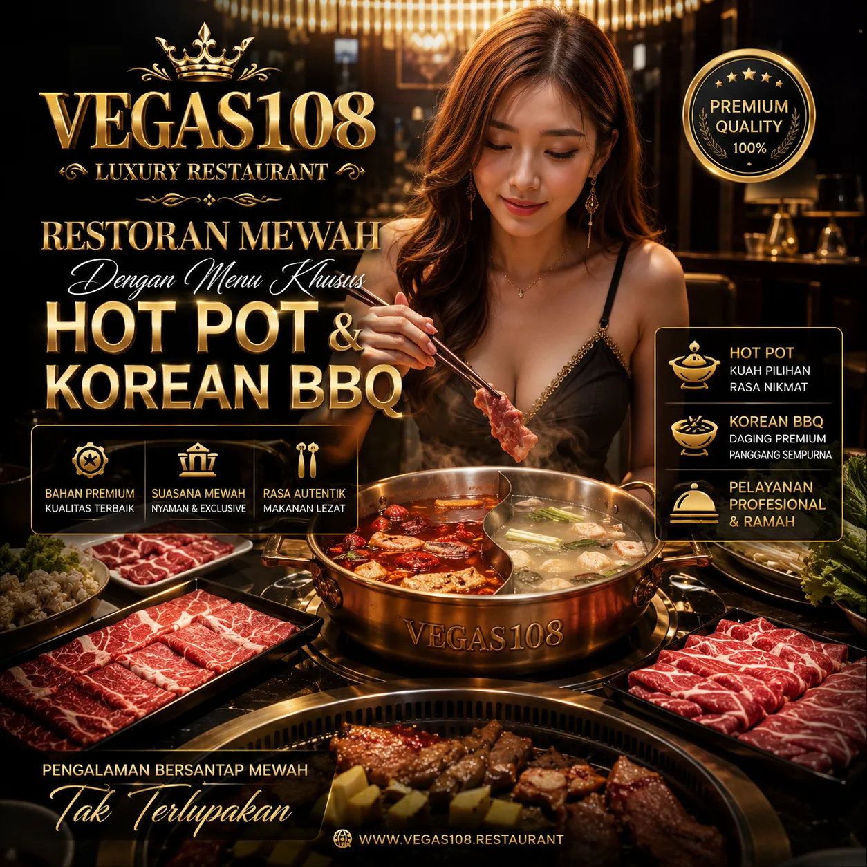 Chef VEGAS108 menyiapkan Korean BBQ premium